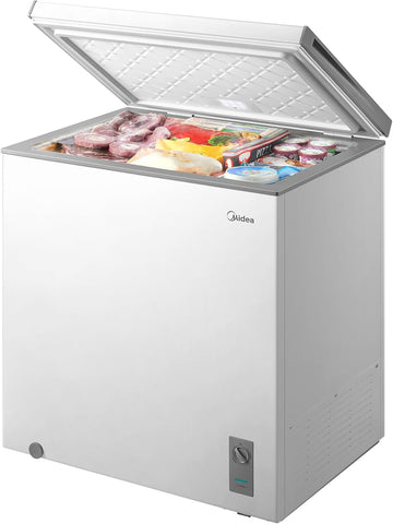 Midea 7.0 Cu.ft Chest Freezer, Fridge Freezer Convertible with LED Light