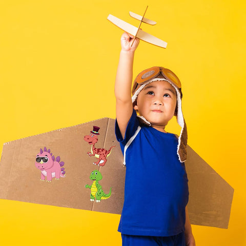 24 Sheets Make a Face Dinosaur Stickers for Boys Kids Party Favors