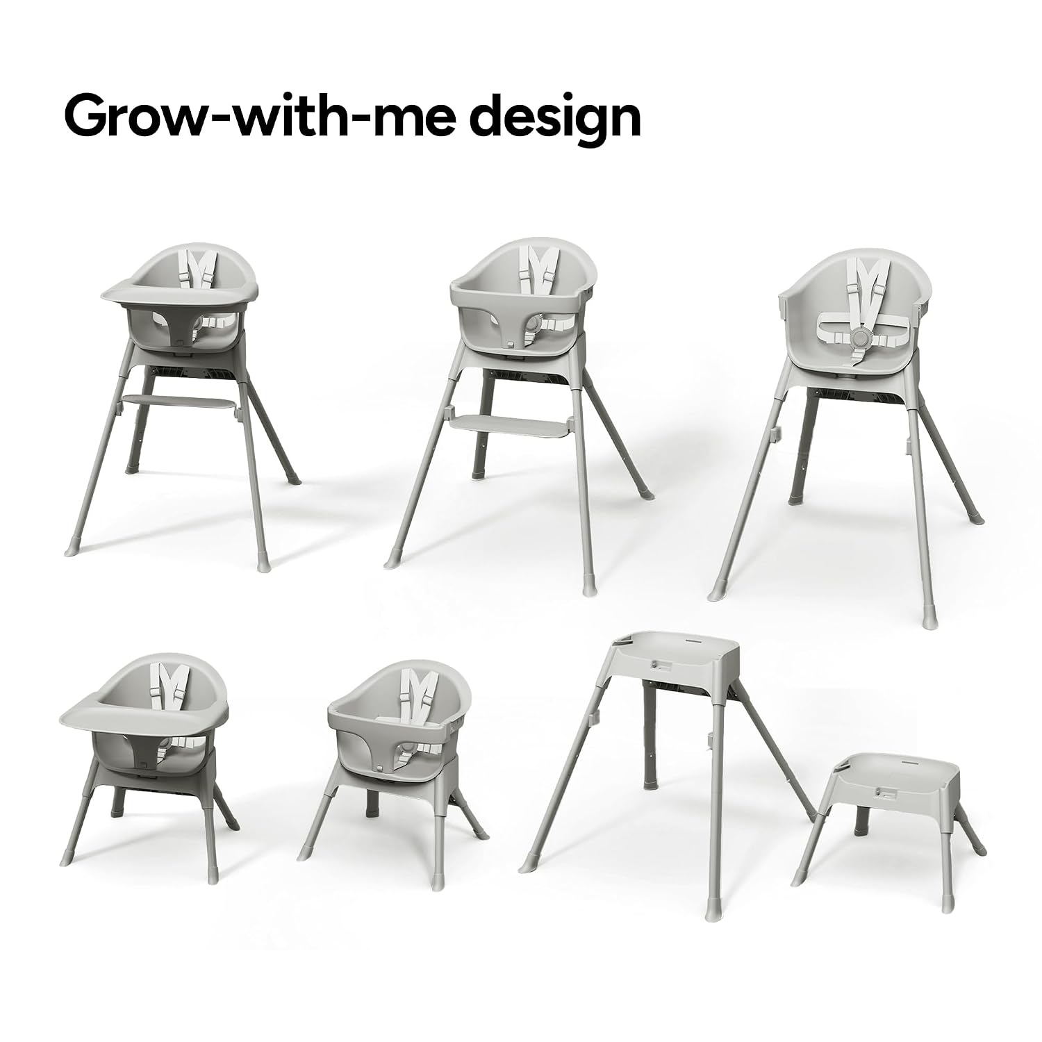 Mompush Olli 7-in-1 Convertible High Chair for Babies and Toddlers