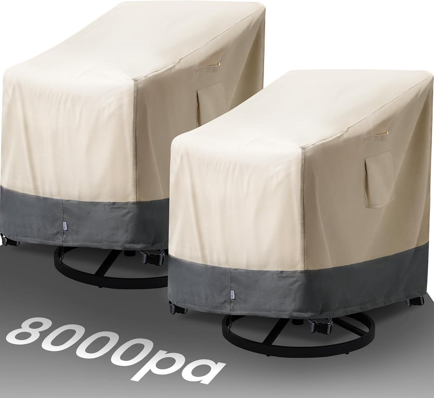 Extra Heavy Duty Outdoor Chair Covers Waterproof - 2 Pack Patio Furniture Covers for Outdoor Swivel/ Rocking Chair/ Adirondack Chairs - Outdoor Seat Cover with Air Vents, 33"W x 35"D x 38.5"H