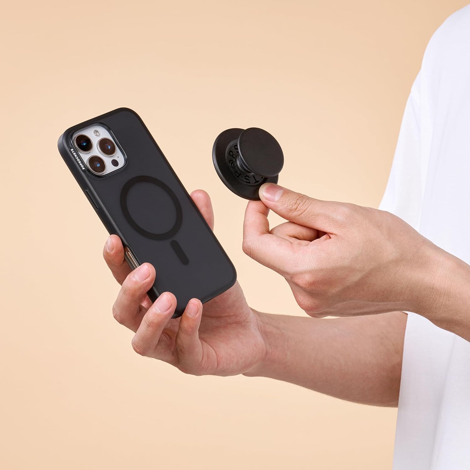 PopSockets Phone Grip for MagSafe, Magnetic Holder- Black