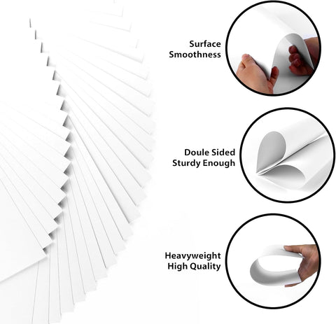 100 Sheets White Cardstock 8.5x11, 65lb Card Stock Construction Print Paper