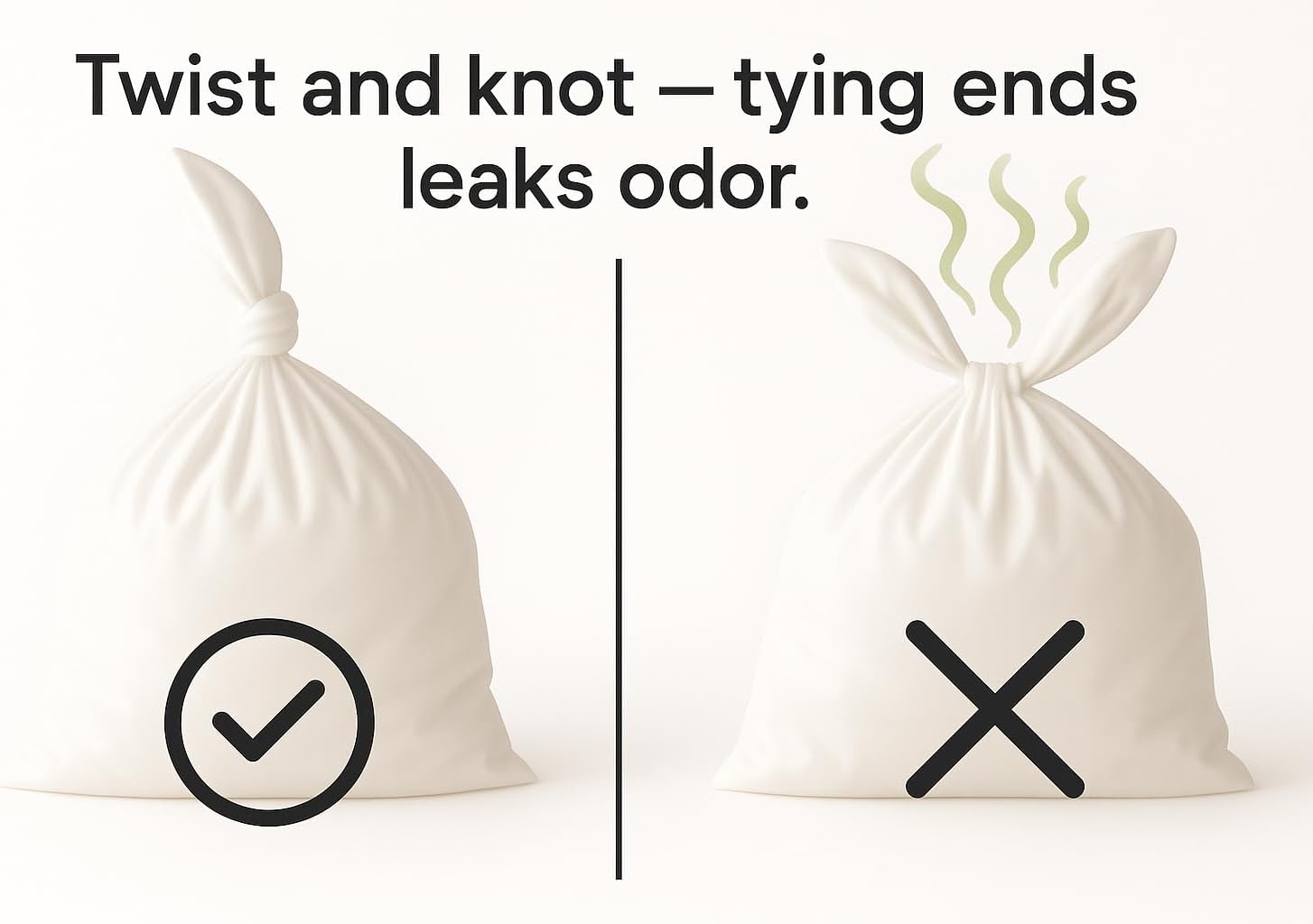 BOS, Odor-Locking Incontinence Disposal Bags, Made in Japan, Unscented Smell Blocking Technology [Small, 90 Count]