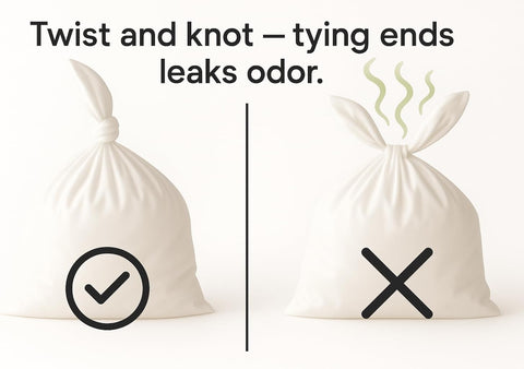 BOS, Odor-Locking Incontinence Disposal Bags, Made in Japan, Unscented Smell Blocking Technology [Small, 90 Count]