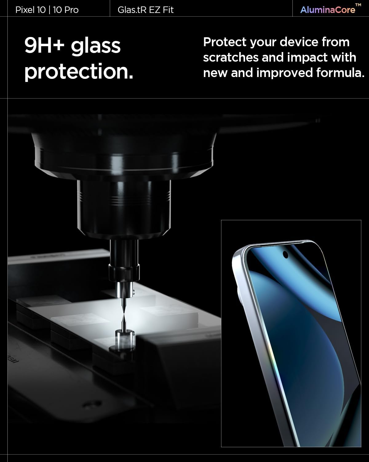 Spigen GlasTR EZ FIT Screen Protector for Pixel 10/10 Pro, Pixel 9/9 Pro
