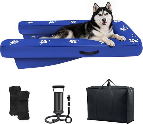Inflatable Dock Platform, Lagre Dog Boat Ramp for Pool Floating Non-Slip