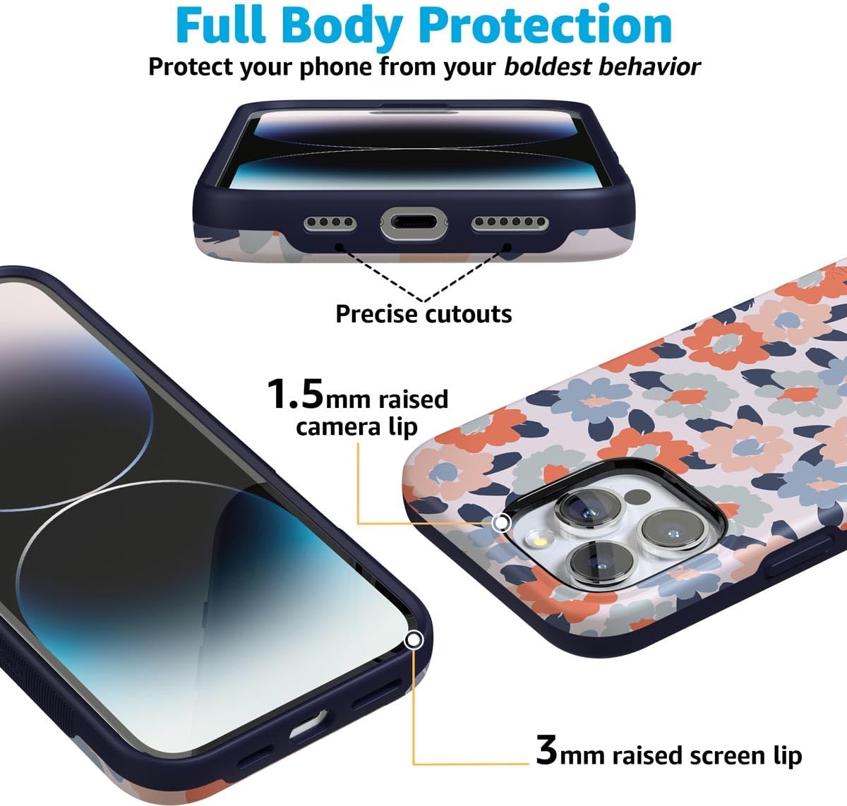 Casely iPhone 16 Pro Max Case | Field of Flowers | Pastel Floral | Bold Protective Design | Compatible with MagSafe