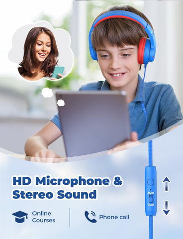 iClever HS19 Kids Headphones for School, Over-Ear for Toddler Boys Girls