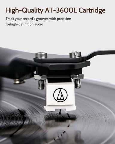 1 BY ONE Bluetooth Turntable HiFi System with 36 Watt Bookshelf Speakers
