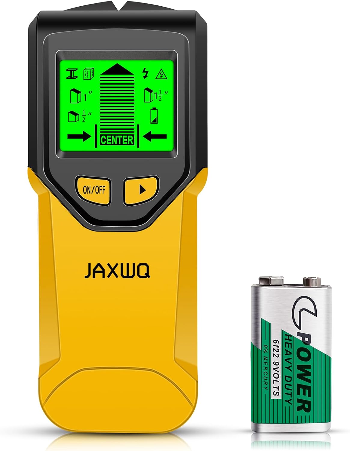 Stud Finder Wall Scanner - 5 in 1 Stud Finder Tool w/Smart Chip and HD LCD Display, Stud Detector Beam Finders for the Center and Edge of Wood AC Wire Metal Studs Joist Pipe (‎Banana)