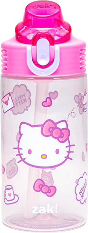 Zak Designs Sanrio Hello Kitty Sage 16oz Leak-Proof Straw Kids Water Bottle