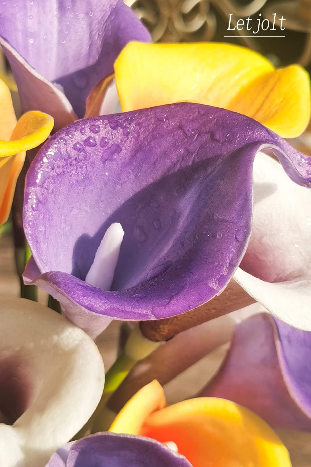 Letjolt Calla Lily Artificial Flowers 12Pcs Purple Realistic Bouquet