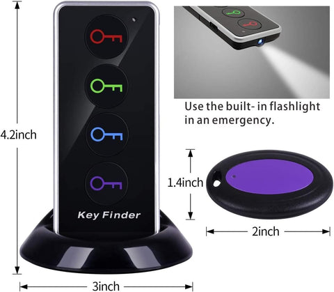 Reyke Key Finder with Sound, 131ft RF Remote Finder, 4 Receivers