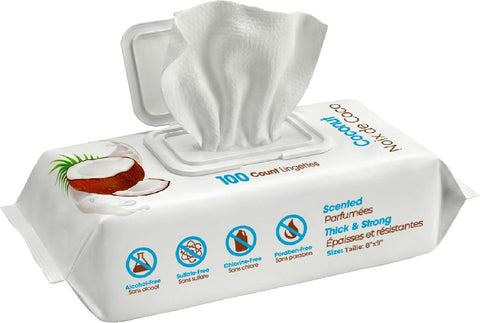 Best Pet Supplies Cleaning Dog Wipes - Moisturizing Coconut 100 Count