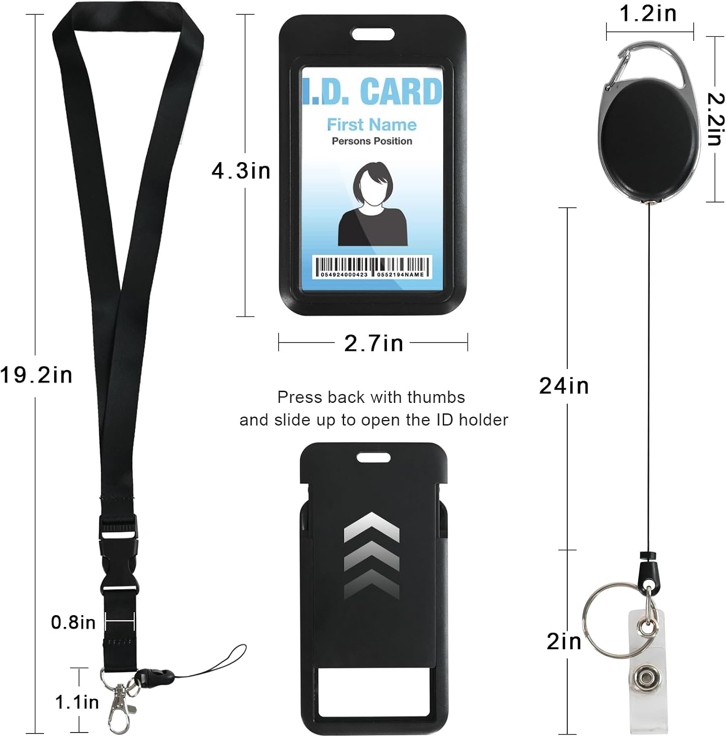 Retractable ID Badge Holder with Breakaway Lanyard,Heavy Duty Badge Reel,Detachable Keychain, Cruise Ship Cards Holder,for Nurse Officer Teacher Security Staff Women Men(Purple)