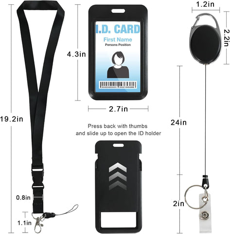 Retractable ID Badge Holder with Breakaway Lanyard,Heavy Duty Badge Reel,Detachable Keychain, Cruise Ship Cards Holder,for Nurse Officer Teacher Security Staff Women Men(Purple)