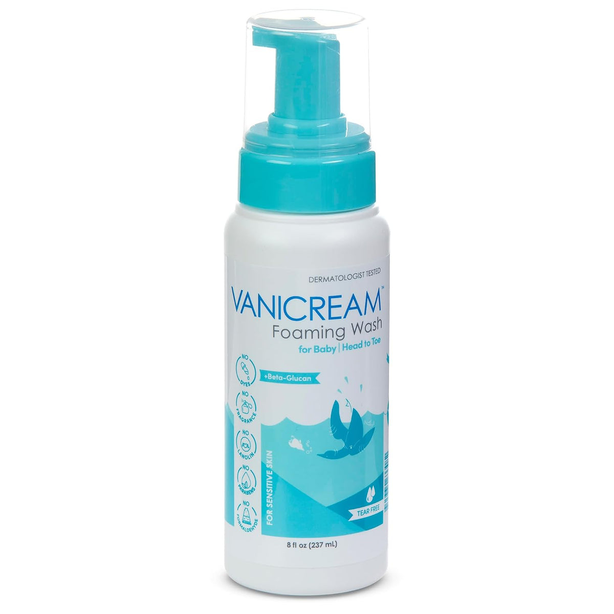 Vanicream Foaming Wash for Baby, Gentle Tear-Free Cleanse & Moisture, 8 Oz