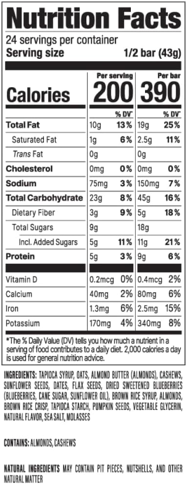 PROBAR MEAL Bar – Plant Based Meal Replacement Bar with Whole Food Ingredients, Oats, Nuts & Seeds, Vegan, Gluten Free, Non-GMO Nutrition Bar for Breakfast, Travel & On-the-Go Energy (Blueberry Muffin, 12 Count)