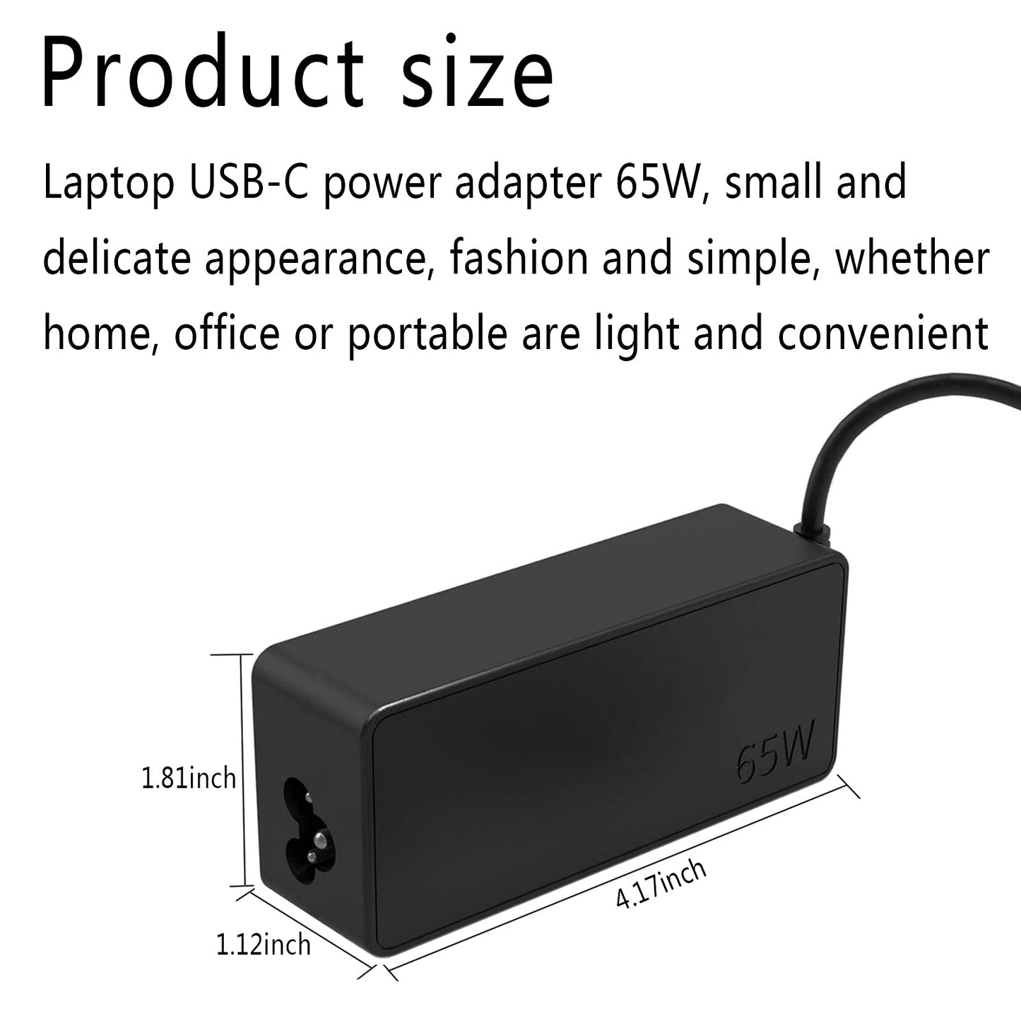 USB-C 65W 45W AC Replacement Charger fit for Lenovo ThinkPad T480 T490 T580 ADLX65YDC2A ADLX65YLC2D ADLX65YDC3A ADLX65YDC2D chromebook 2nd Gen S330 65W Laptop Power Supply Adapter Cord