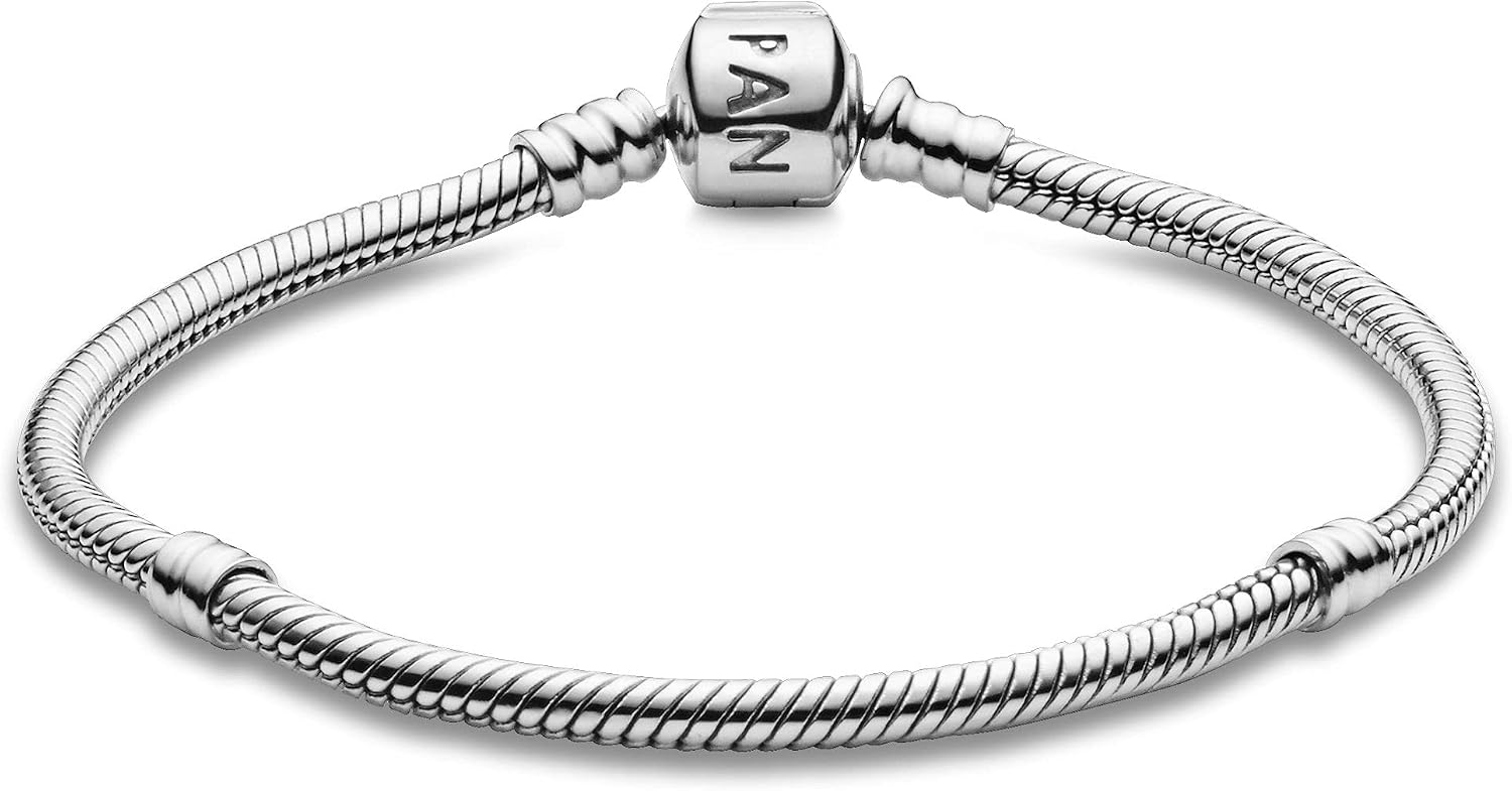 PANDORA Moments Barrel Clasp Snake Chain Bracelet 8.3"