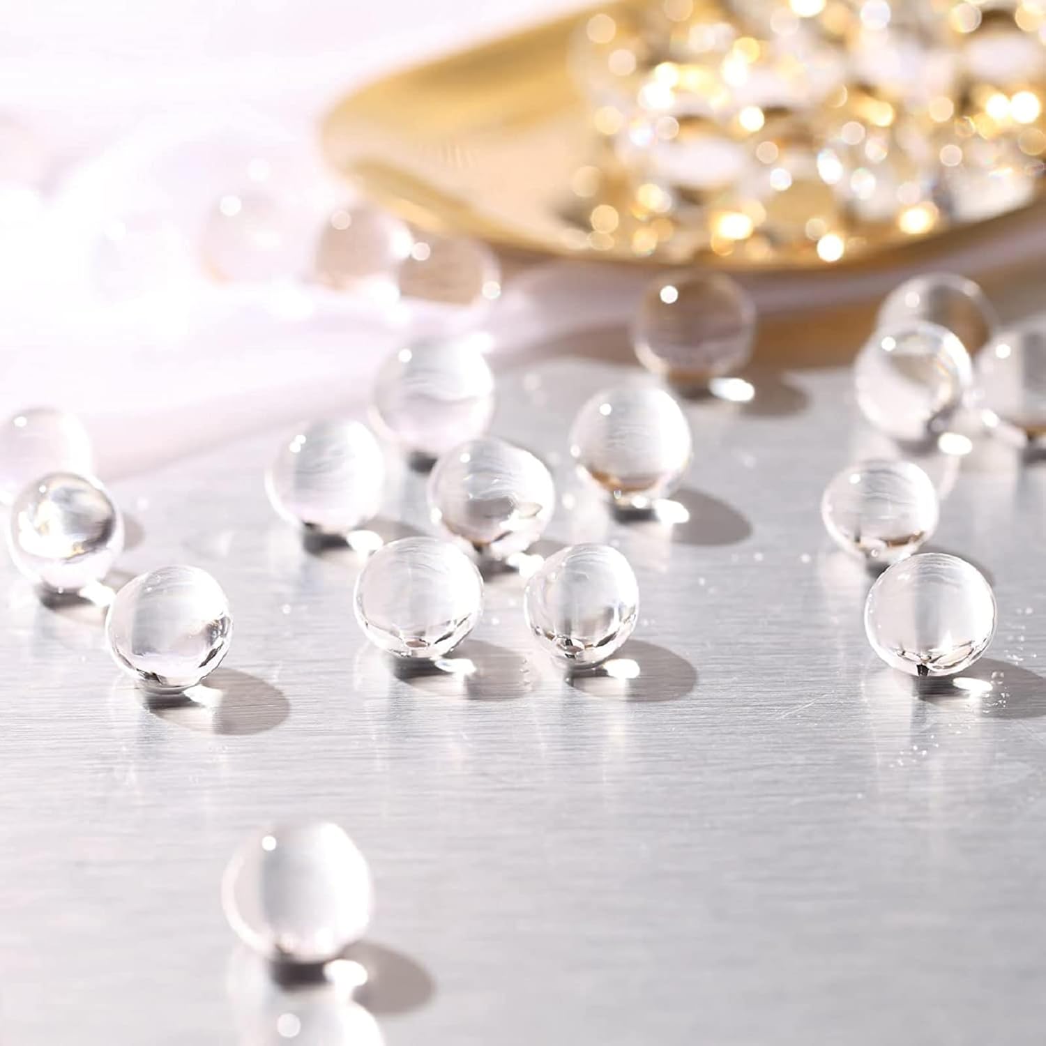 FALAMON 140,000 Clear Water Gel Beads for Vases, Transparent Vase Filler, Christmas Decoration, Wedding Centerpiece, Floating Candles, Floral Decoration