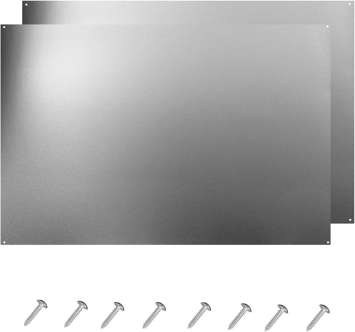 24 x 30-inch Reversible Stainless Steel Backsplash for Kitchen wall，Splatter Guard and Cooking Shield， Range Hood Accessories to Keep Kitchen Clean， Four Pre Drilled Holes for Easy Installation
