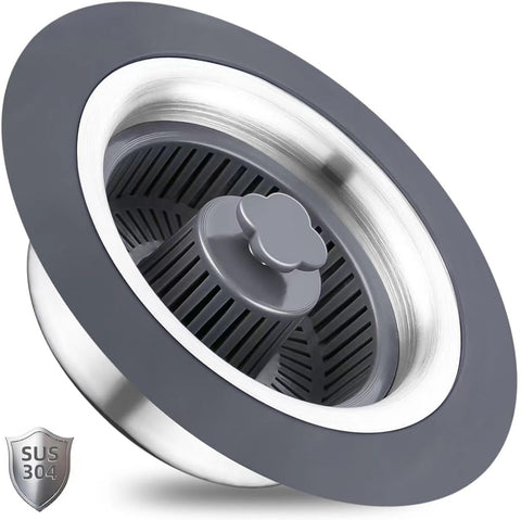 3 in 1 Kitchen Sink Drain Strainer and Stopper Combo,Stainless Steel