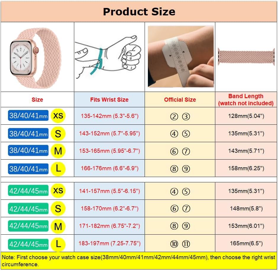Braided Solo Loop for Apple Watch Band 40mm 42mm 41mm 38mm 44mm 46mm 45mm Ultra/3 2 49mm Men/Women,Stretchy Nylon Sport wristband Strap for iWatch Bands Series 11/10/9/8/7/6 5/4/3/SE 40 44 42 45 46 mm