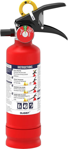 Ougist ABC Fire Extinguisher for Home & Vehicle - 2.5 lb 1-A:10-B:C Rated, Dry Chemical Fire Safety with Quick-Release Handle, Certified for Kitchen/Car/Boat Use-Model FF1KG