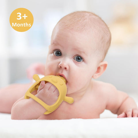 Socub Silicone Baby Teether Toys for Infants 3-6 6-12 Months(Rose Pink)