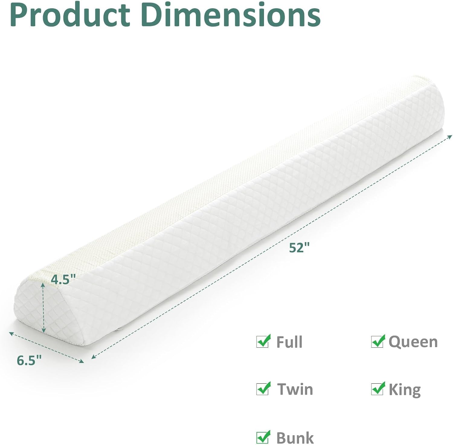 Shinnwa Bed Bumpers for Toddlers & Kids (2-Pack), Memory Foam Bed Rail for Adults, Bed Edge Safety Guard for Queen, King, Full Bed, Non-Slip Bottom, Machine Washable Cover