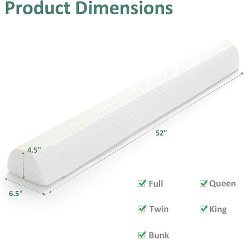 Shinnwa Bed Bumpers for Toddlers & Kids (2-Pack), Memory Foam Bed Rail for Adults, Bed Edge Safety Guard for Queen, King, Full Bed, Non-Slip Bottom, Machine Washable Cover