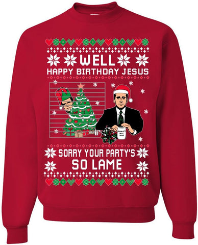 Well Happy Birthday Jesus Ugly Christmas Sweater Mens Womens Sweatshirt