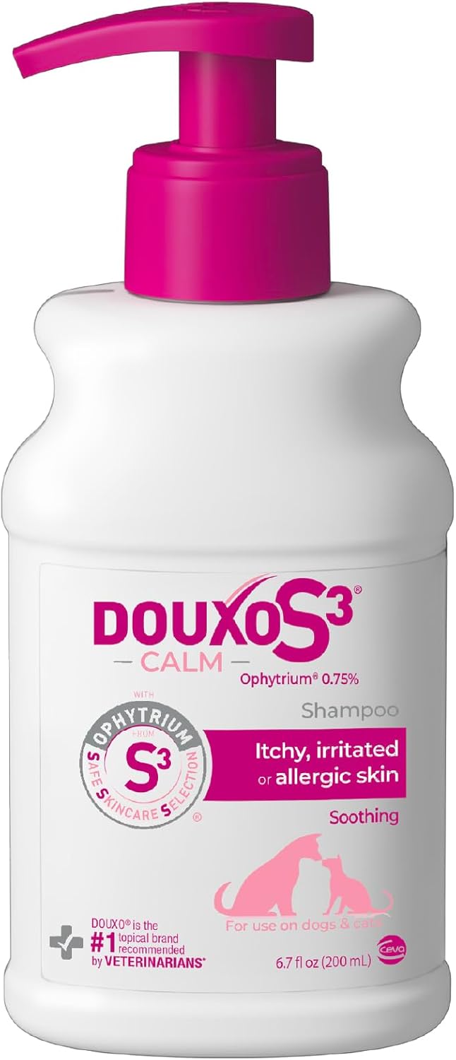Douxo S3 Calm Dog Shampoo for Itchy Skin Relief, Dog Shampoo for Allergies and Itching, Soothes Itchy, Irritated or Allergic Skin For Dogs and Cats, 6.7 fl oz