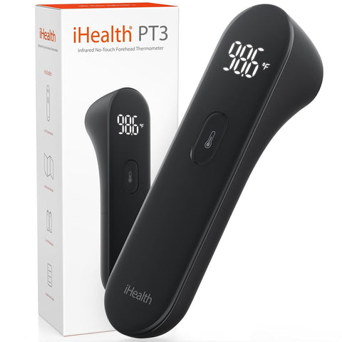 iHealth No-Touch Forehead Thermometer for Adults, Babies, Kids PT3 Black