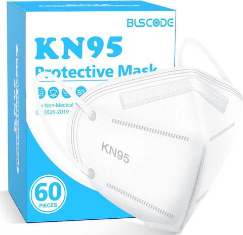 KN95 Face Mask 60 Pack,Individually Wrapped 5-Layer face Masks,Filter Efficiency≥95%