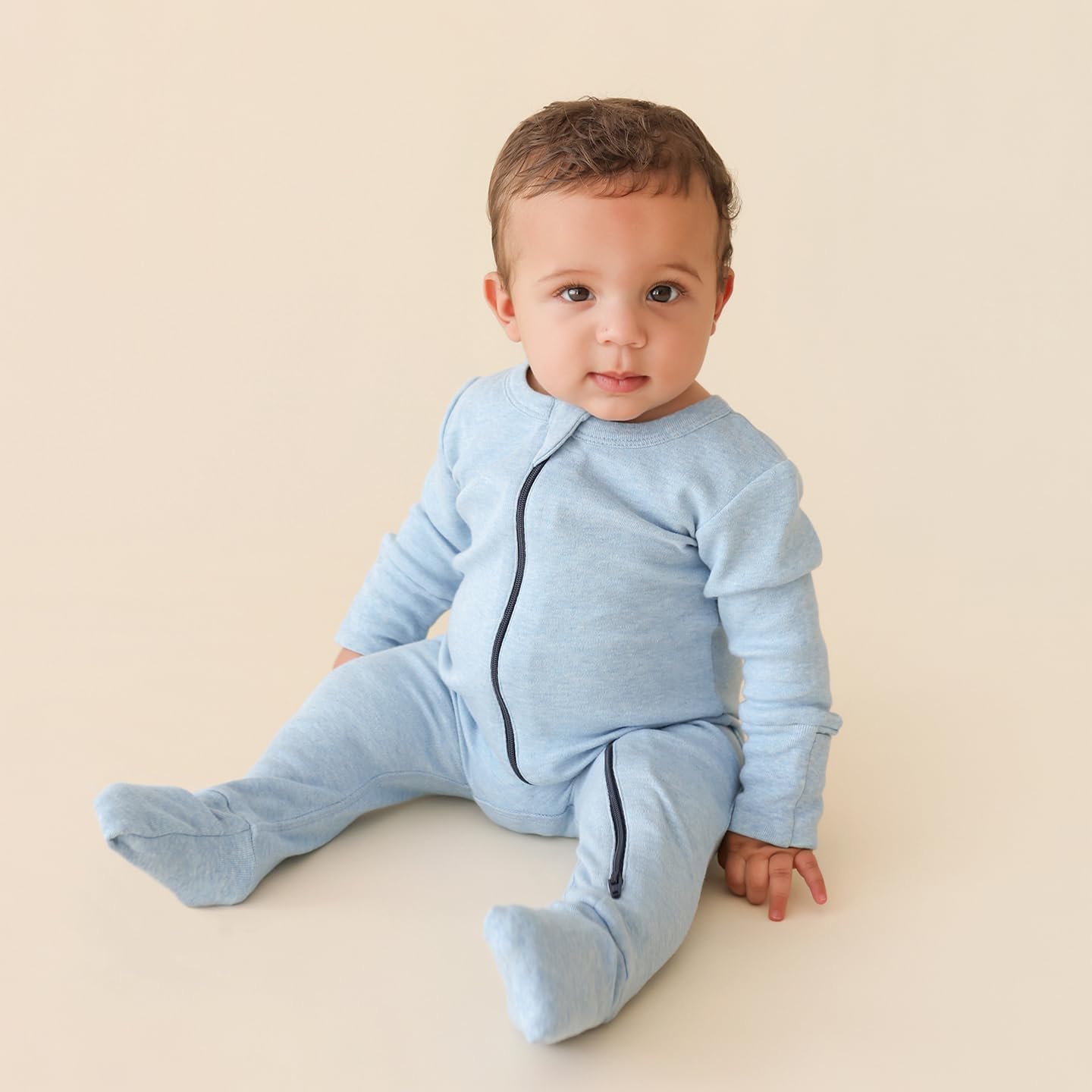 PARADE Organic Snuggle Soft Melange '2-Way' Zipper Romper