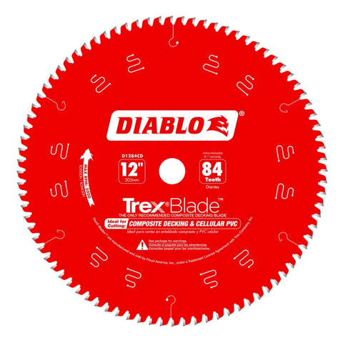 Diablo TrexBlade Saw Blade - 12" Diameter, 84 MTCG Teeth, 1" Arbor