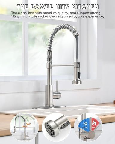 Kitchen Faucet with Pull Down Sprayer Brushed Nickel