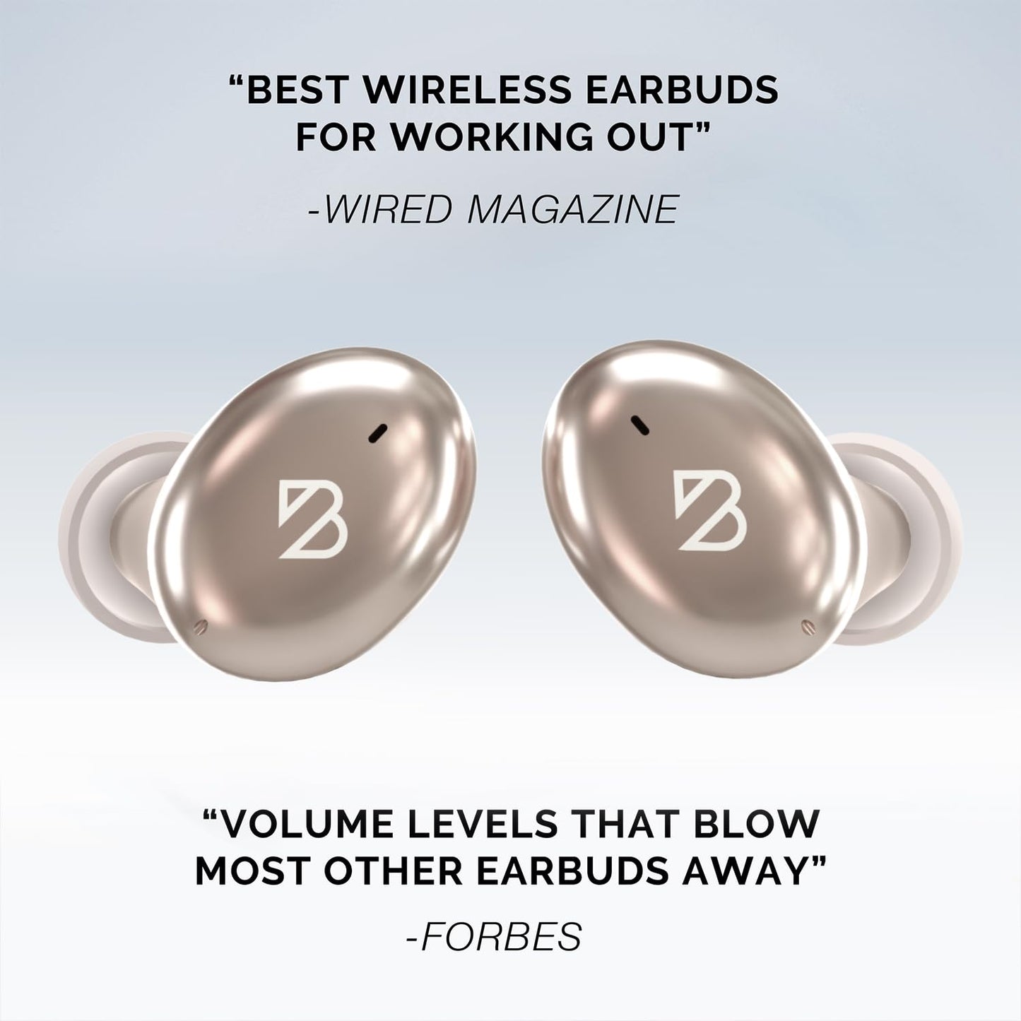 Tempo 30 Wireless Earbuds for Small Ears with Premium Sound, Comfortable Bluetooth Ear Buds for Women and Men, Gold Earphones for Small Ear Canals with Mic, IPX7 Sweatproof, Long Battery, Loud Bass