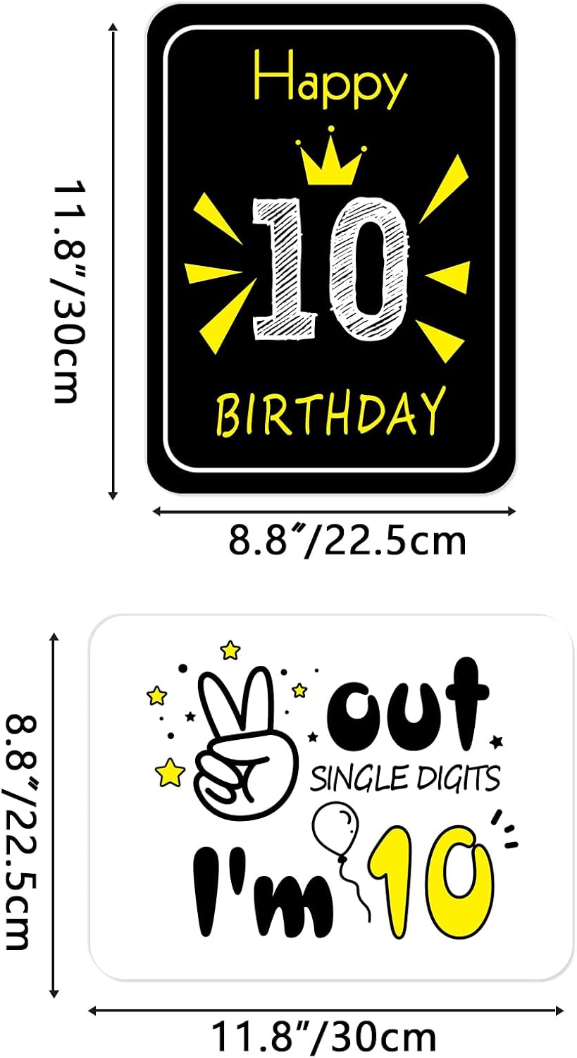 WERNNSAI 10th Birthday Party Decorations, 9PCS Wall Funny Signs, Teenagers