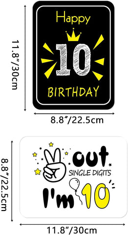 WERNNSAI 10th Birthday Party Decorations, 9PCS Wall Funny Signs, Teenagers