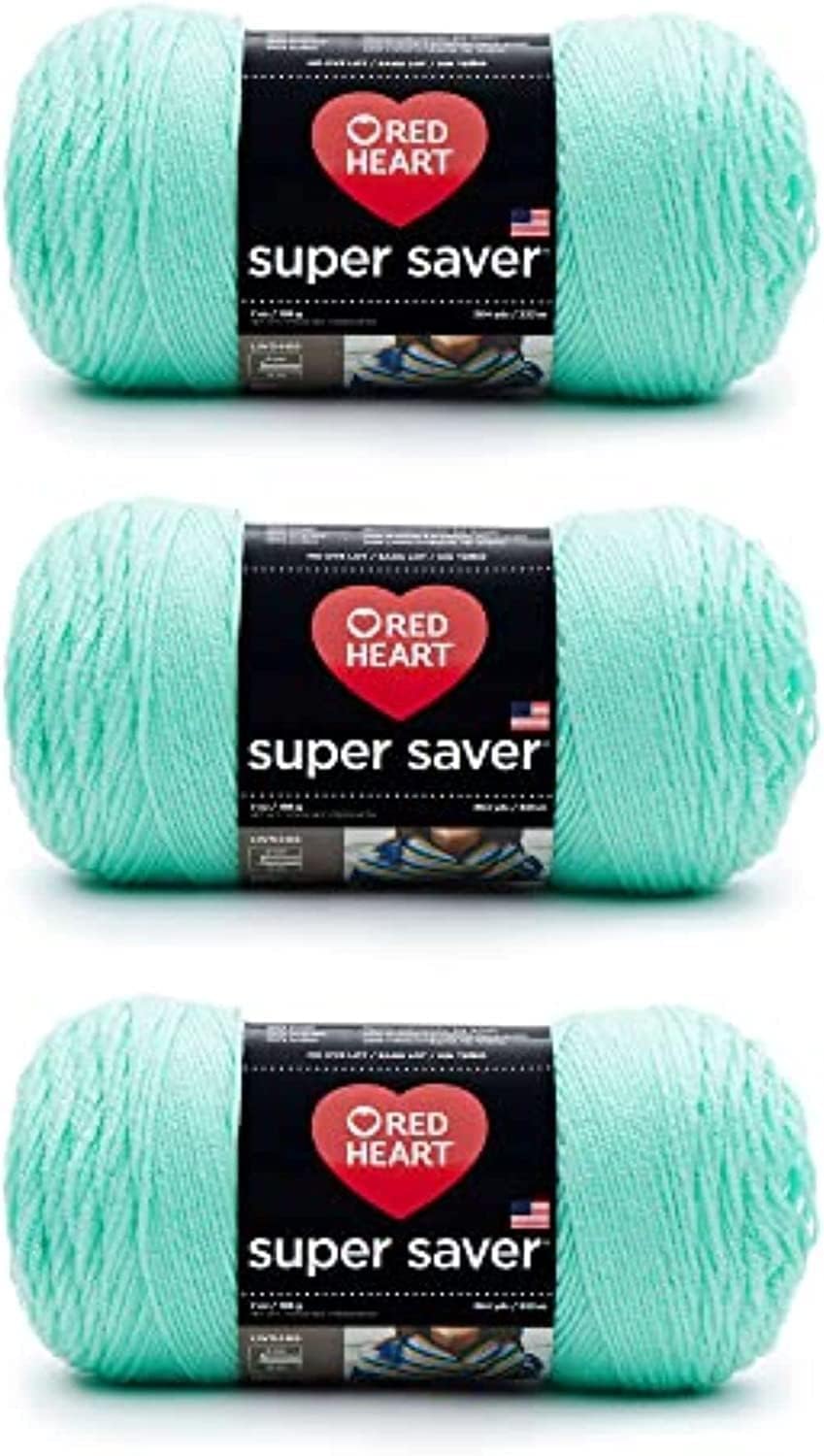 RED HEART Super Saver 3-Pack yarn, MINTY 3 Pack