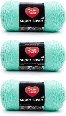 RED HEART Super Saver 3-Pack yarn, MINTY 3 Pack