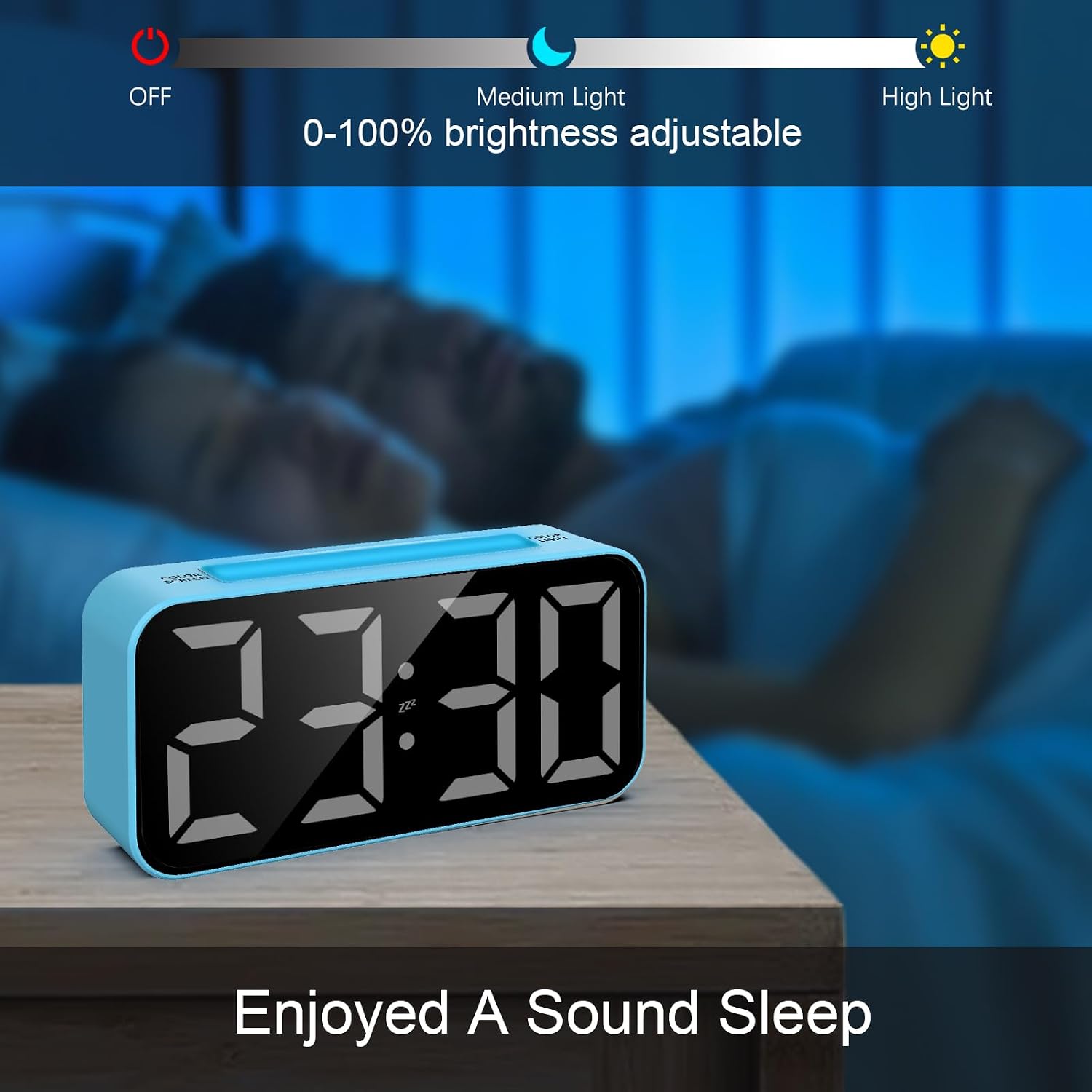 Topski Loud Alarm Clocks for Bedrooms Heavy Sleepers, Digital Clock with Night Light, Large Display, Dual Alarm, Snooze, Dimmable Bedside Alarm Clock for Kids Teens Boys Girls