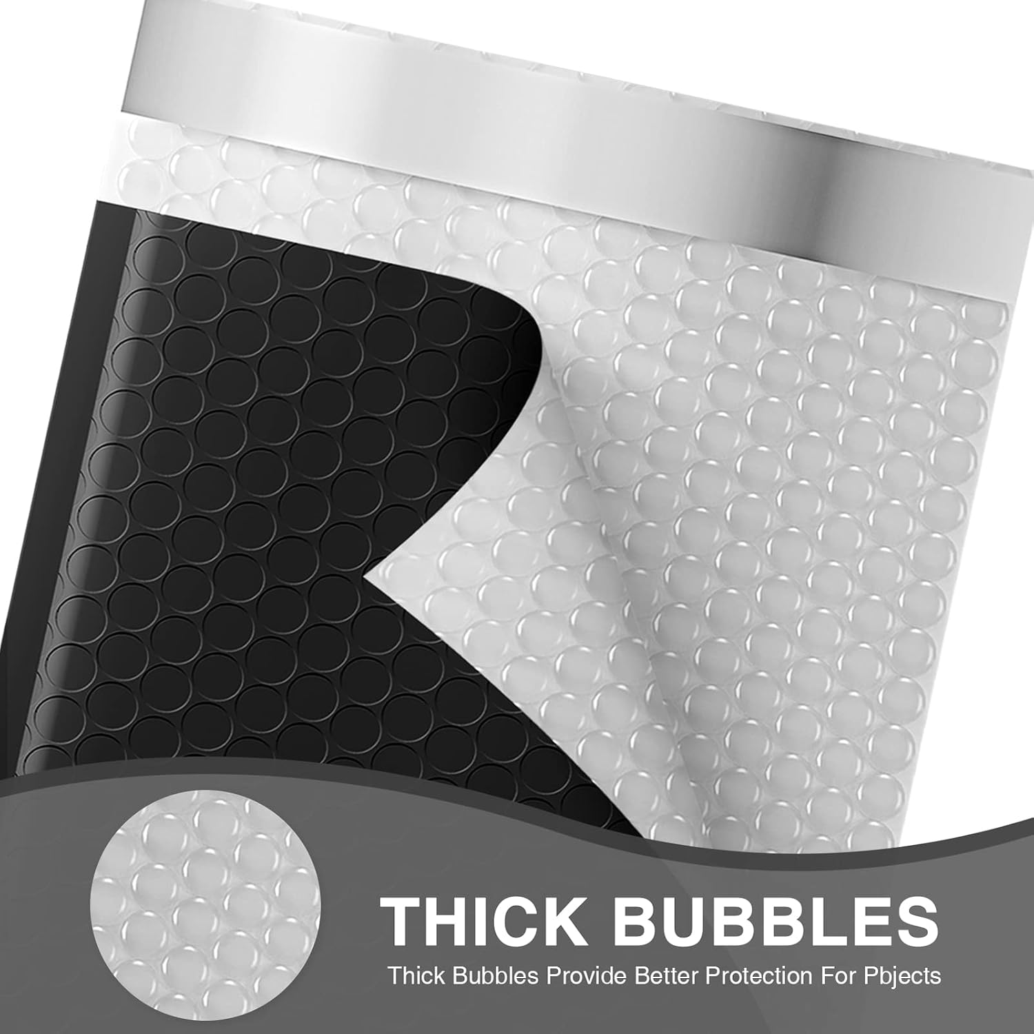 Metronic Bubble Mailer 4X8 Inch Black 500 Pack,Waterproof Padded Envelopes,Self-Seal Small Bubble Mailers Cushioning Bubble Envelopes for Shipping,Jewelry Makeup Supplies, Packaging Bulk