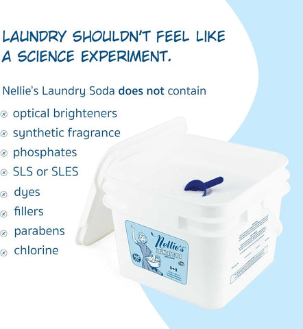 Nellie's Laundry Soda | Powder Laundry Detergent 500 Loads | Made in Canada