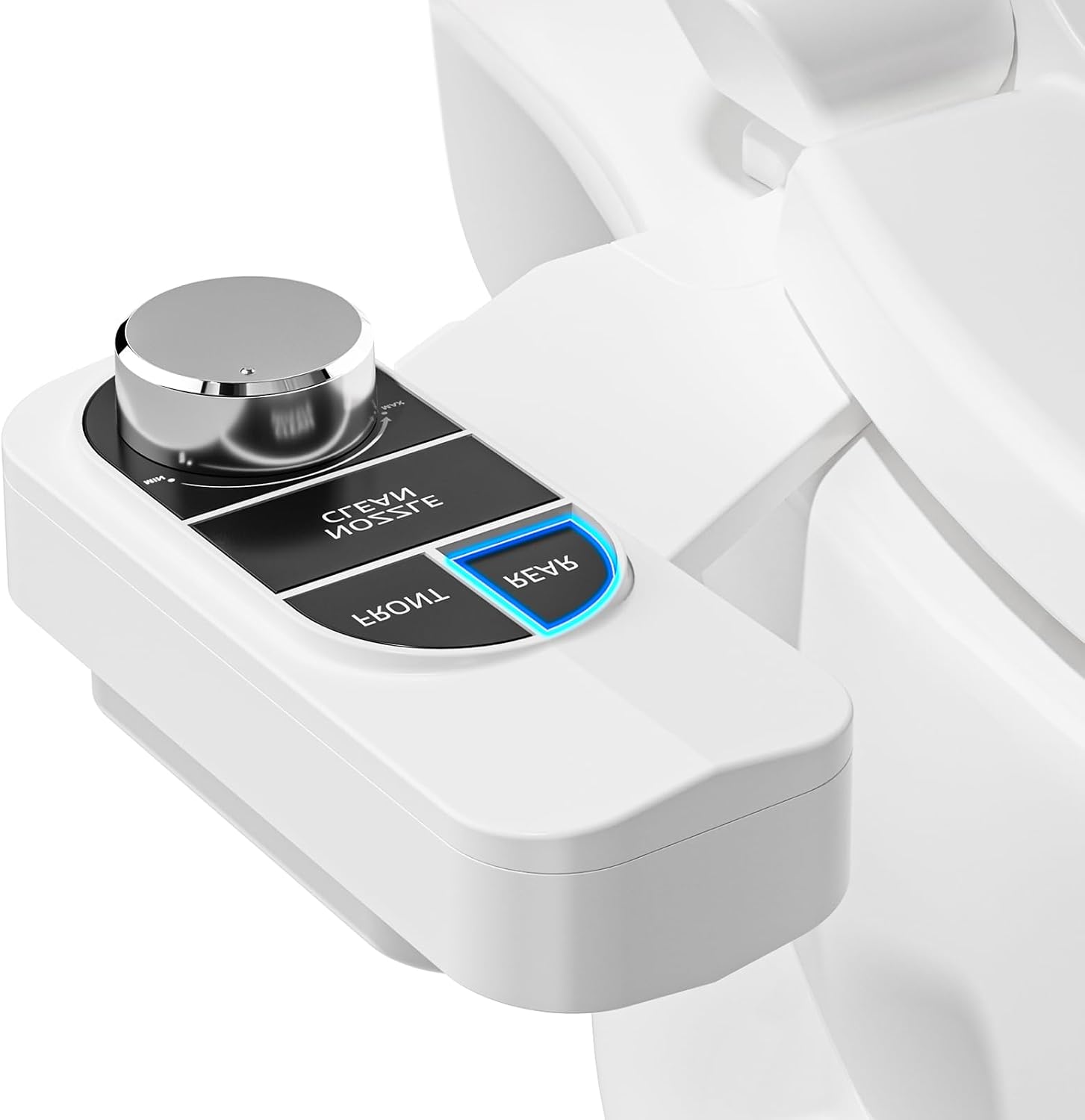 SAMODRA Non-Electric Bidet Attachment for Toilet – Self-Cleaning Dual Nozzle (Frontal & Rear Wash), Adjustable Water Pressure, Fits Most Toilets, Easy Installation (Classic Black/Silver)