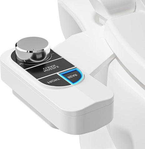 SAMODRA Non-Electric Bidet Attachment for Toilet – Self-Cleaning Dual Nozzle (Frontal & Rear Wash), Adjustable Water Pressure, Fits Most Toilets, Easy Installation (Classic Black/Silver)