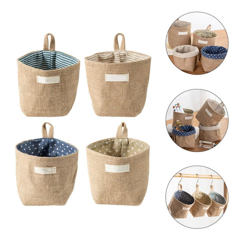 Parliky 4pcs Over The Door Storage Organizer Wall Hanging Pocket for Glasses Jewelry Keys Mail Fabric Compact and Lightweight Design for Tidy Spaces